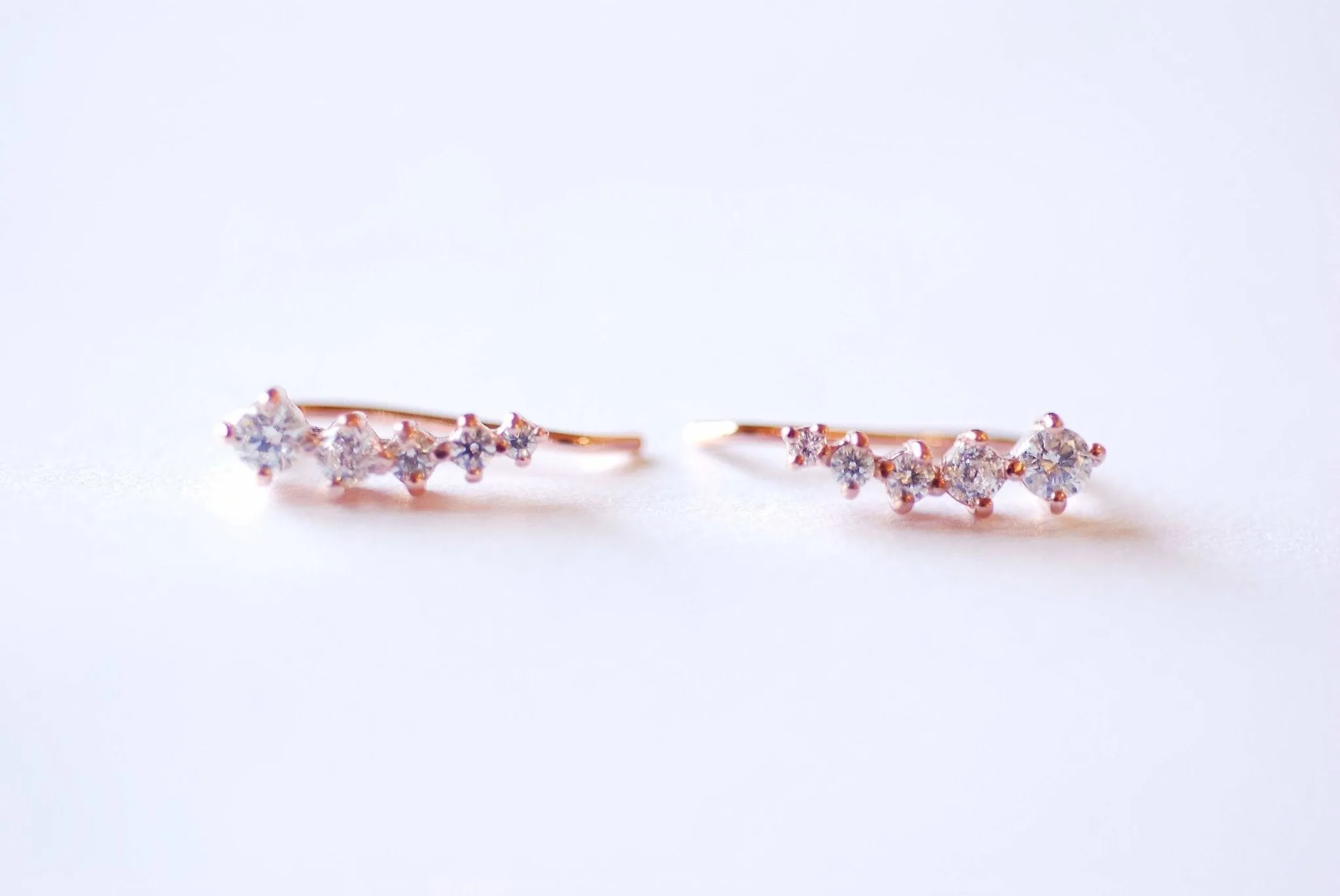 Wholesale CZ Diamond Ear Climbers, Ear Crawler Earrings, Minimalistic Jewelry, Crystal Ear Climbers, Earcuffs, Gold Ear Pins, Ear Climber Earrings