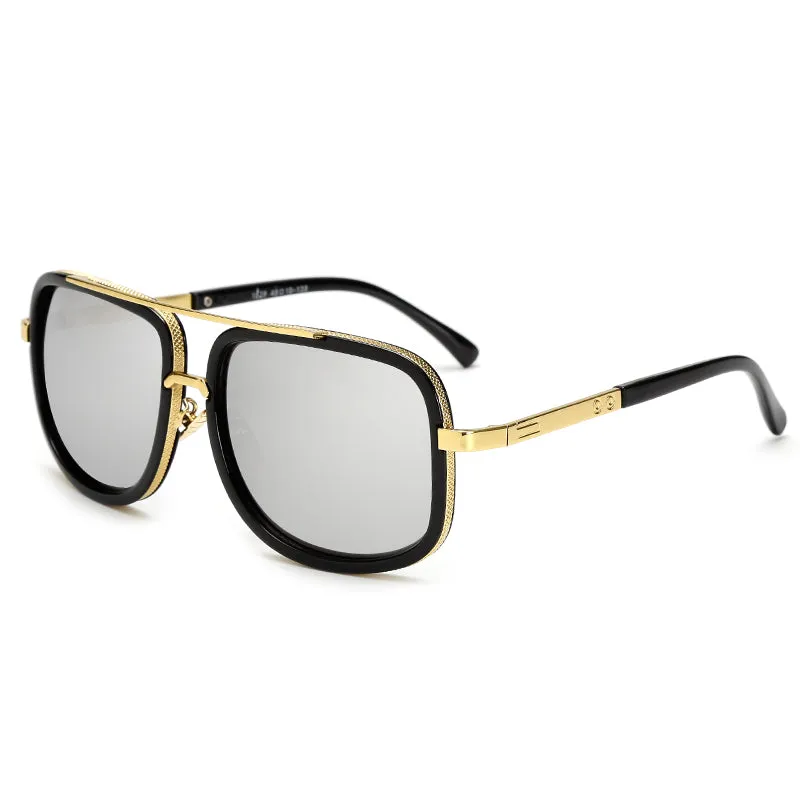 Wide Frame Retro Square Sunglasses