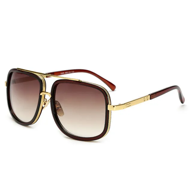 Wide Frame Retro Square Sunglasses