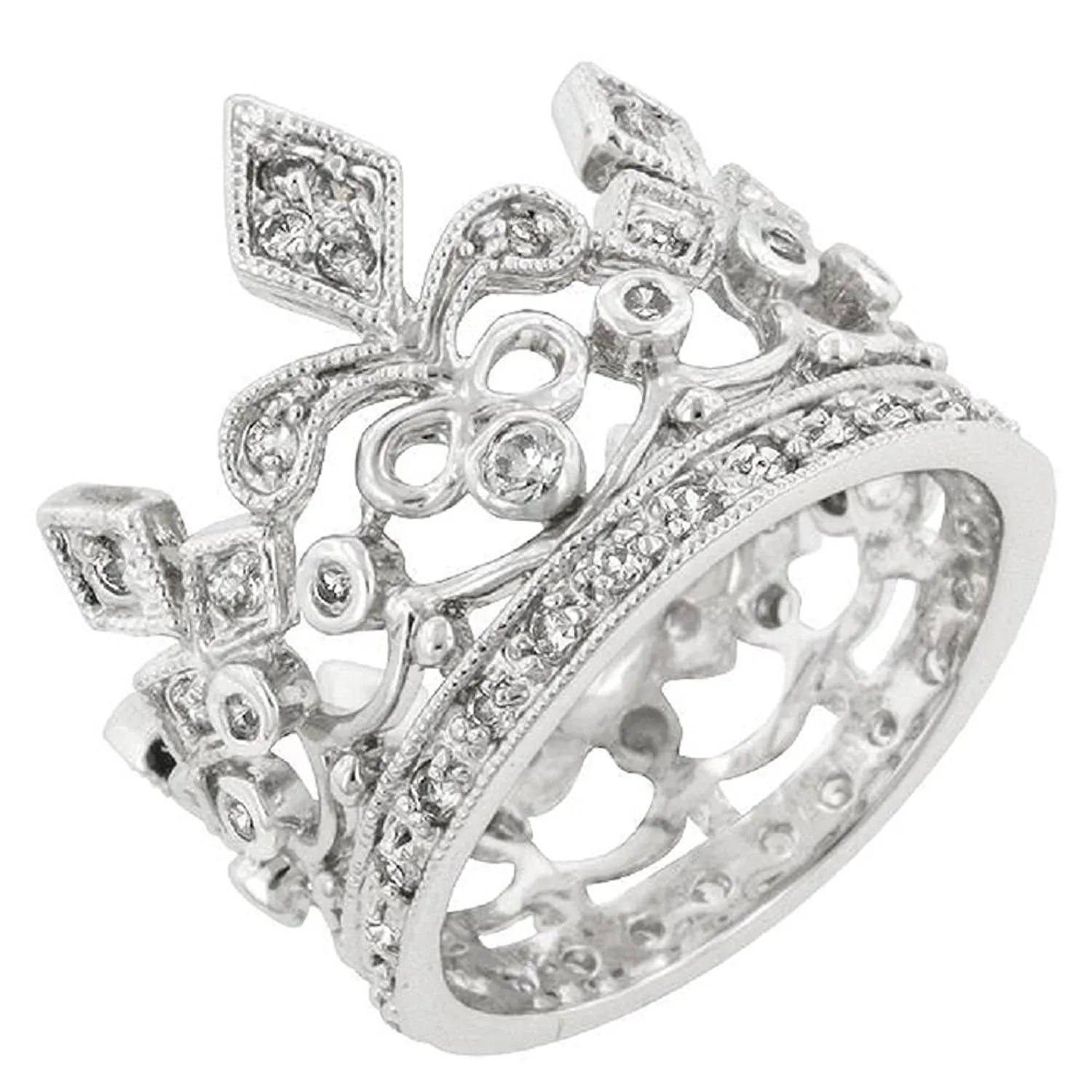 WildKlass Cubic Zirconia Crown Eternity Ring